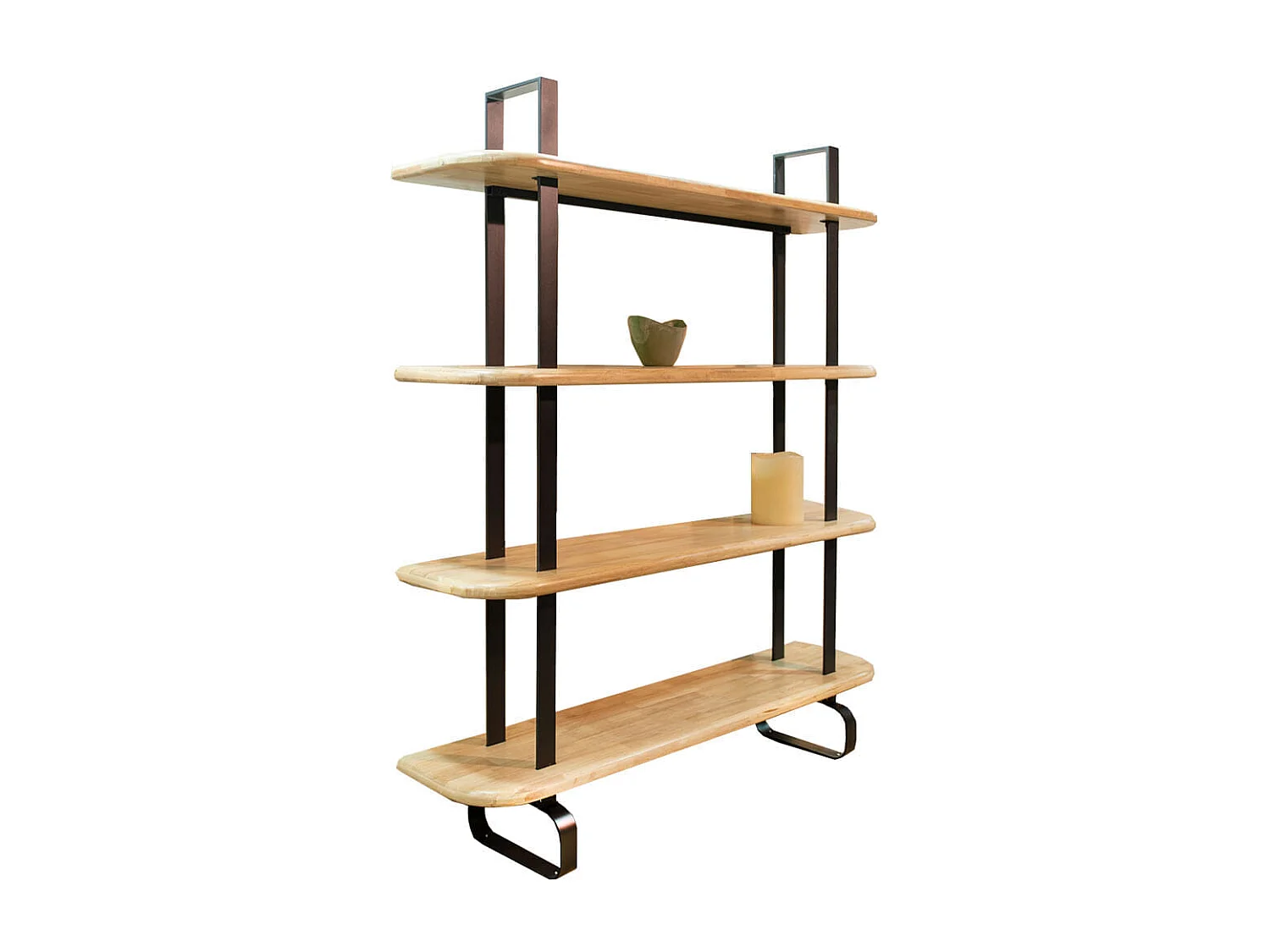 Estantería Moon 4 niveles roble nordish/negro 180x150x35 cm Adec