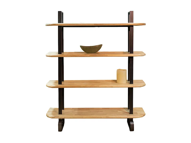 Estantería Moon 4 niveles roble nordish/negro 180x150x35 cm Adec