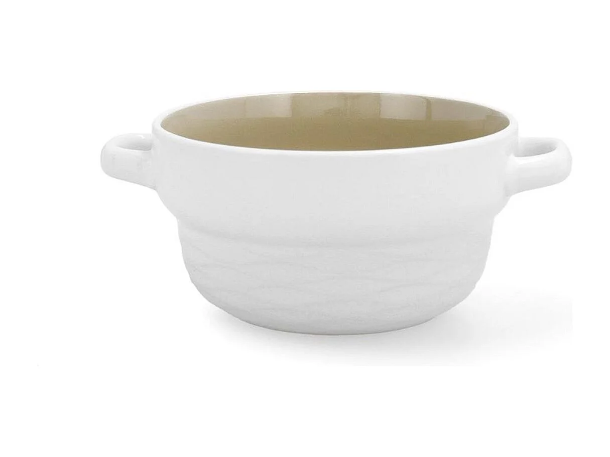 Bol Vita Quid cerámica blanco/marrón 50 cl