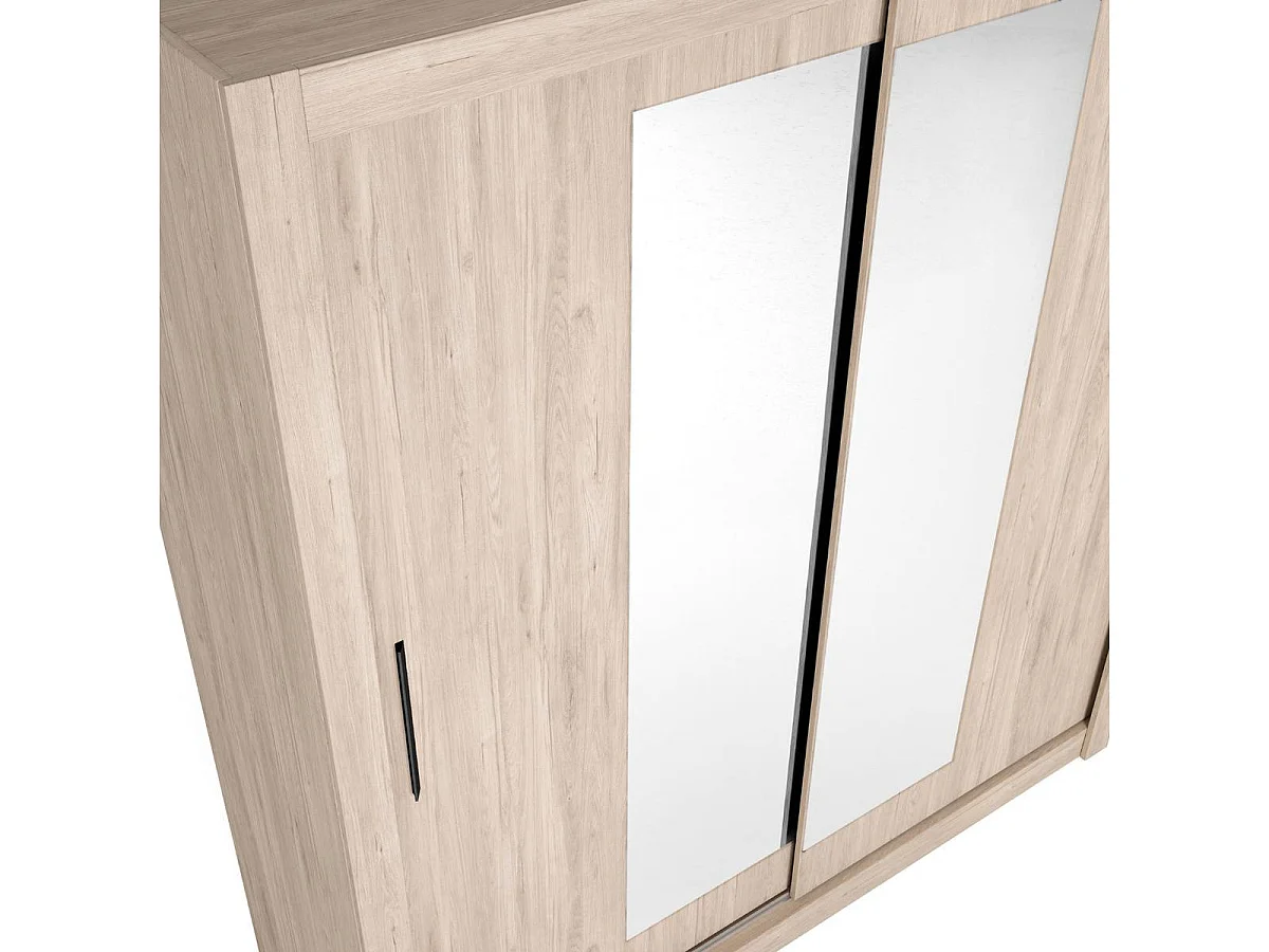 Armario Sava 2 puertas correderas con espejo sahara 201x182x58,7 cm