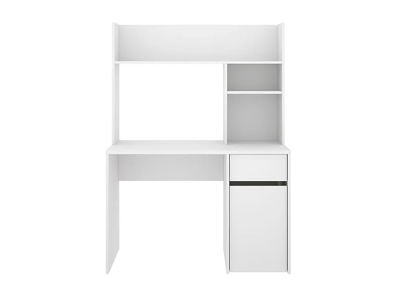 Mesa de escritorio Bali cajón + armario + 3 compartimentos blanco 154x110x50 cm