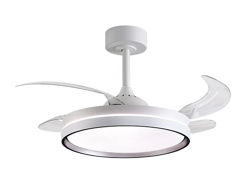 Ventilador de techo Akran Bel Air 72W 4 aspas retráctiles con luz LED plata Ø108 cm