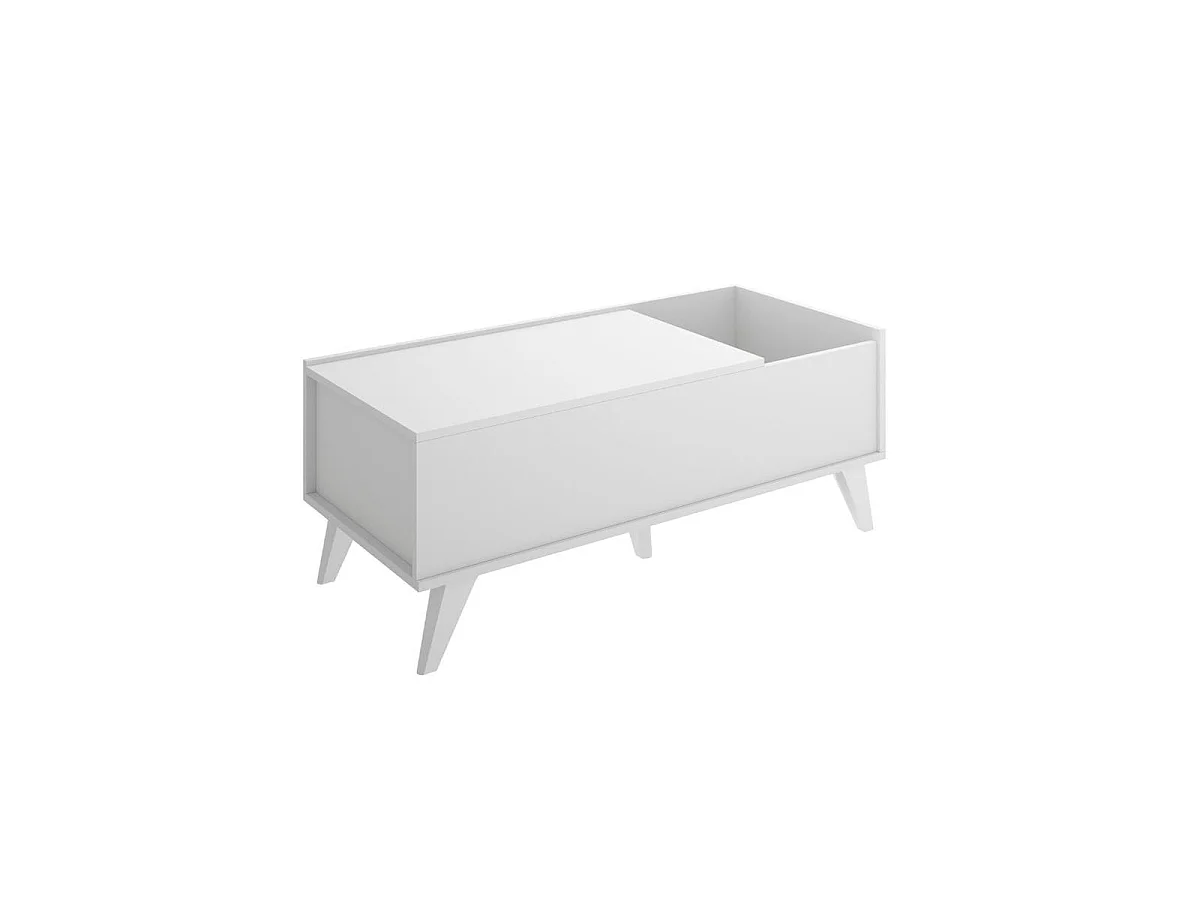 Mesa de centro Ness diseño elevable blanco 41x99x60 cm