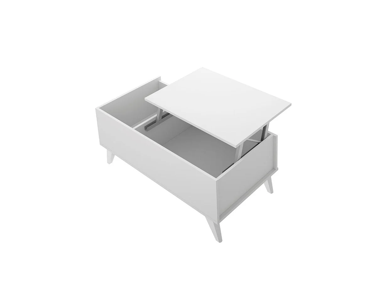 Mesa de centro Ness diseño elevable blanco 41x99x60 cm