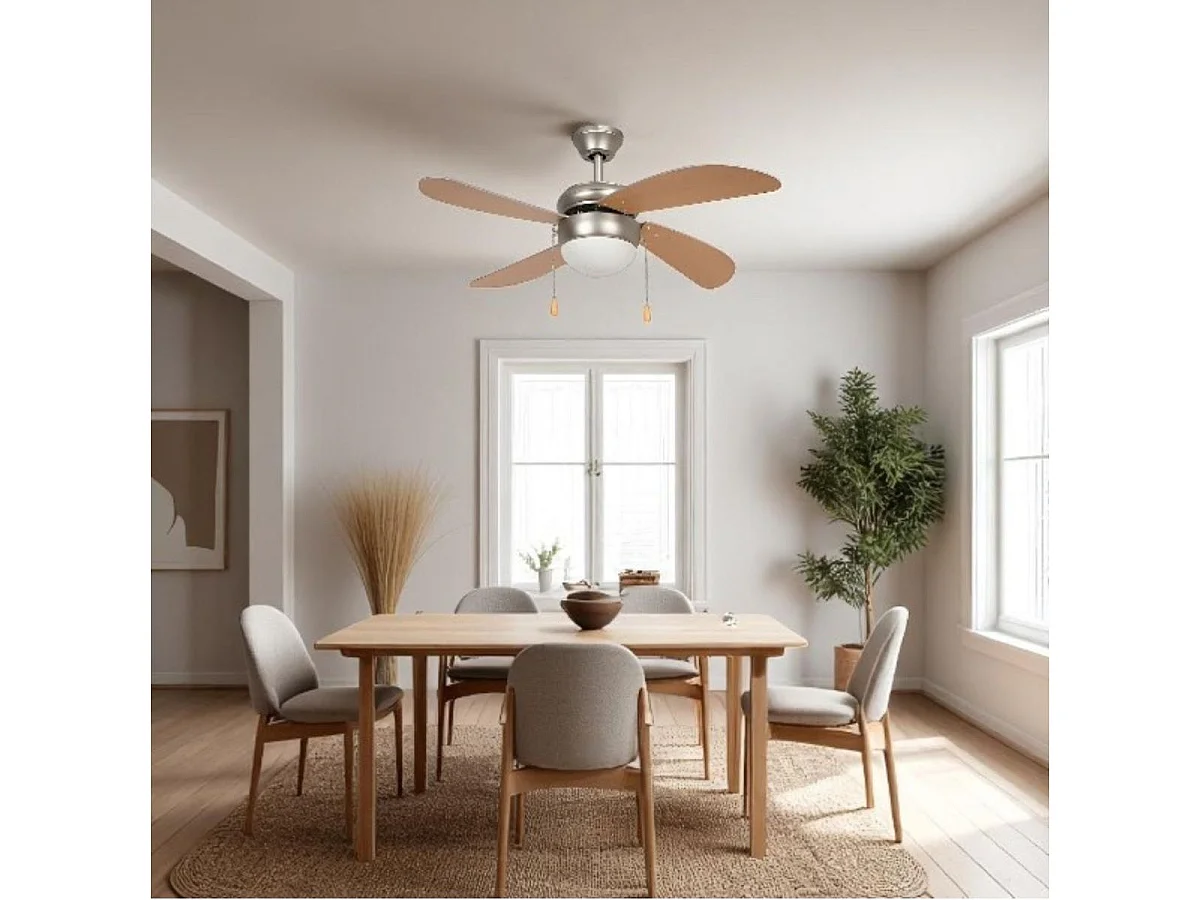 Ventilador de techo Niza 50W 4 aspas natural Ø106 cm