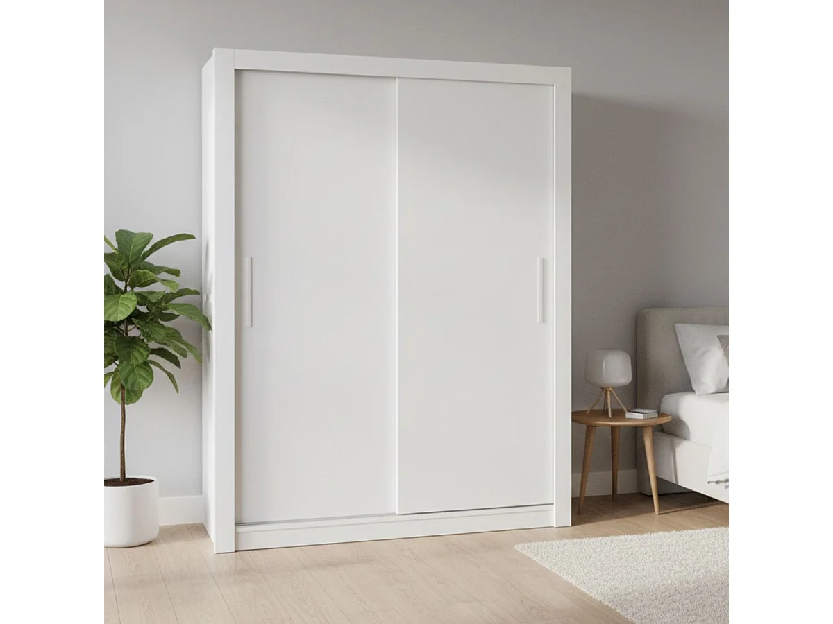 Armario Sava 2 puertas correderas blanco mate 201x150,5x58,7 cm
