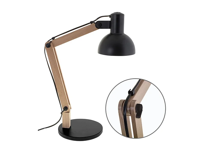 Flexo Darci Lumit 11W altura regulable negro/natural Ø35 cm