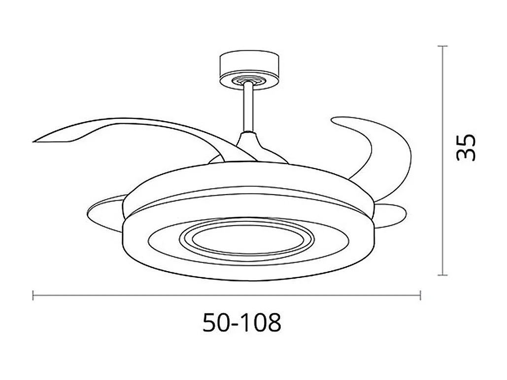 Ventilador de techo Amaltea Bel Air 116W 4 aspas retráctiles blanco Ø108 cm