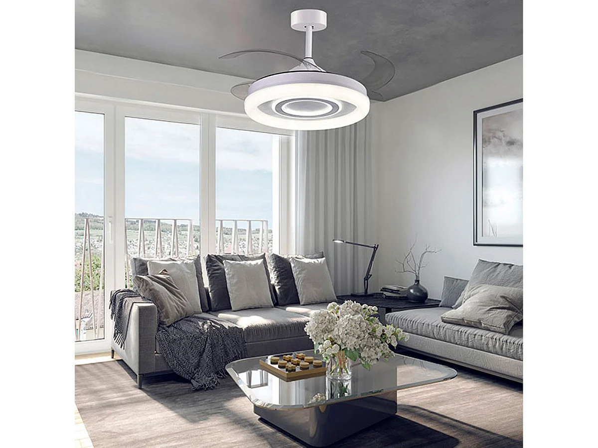 Ventilador de techo Amaltea Bel Air 116W 4 aspas retráctiles blanco Ø108 cm