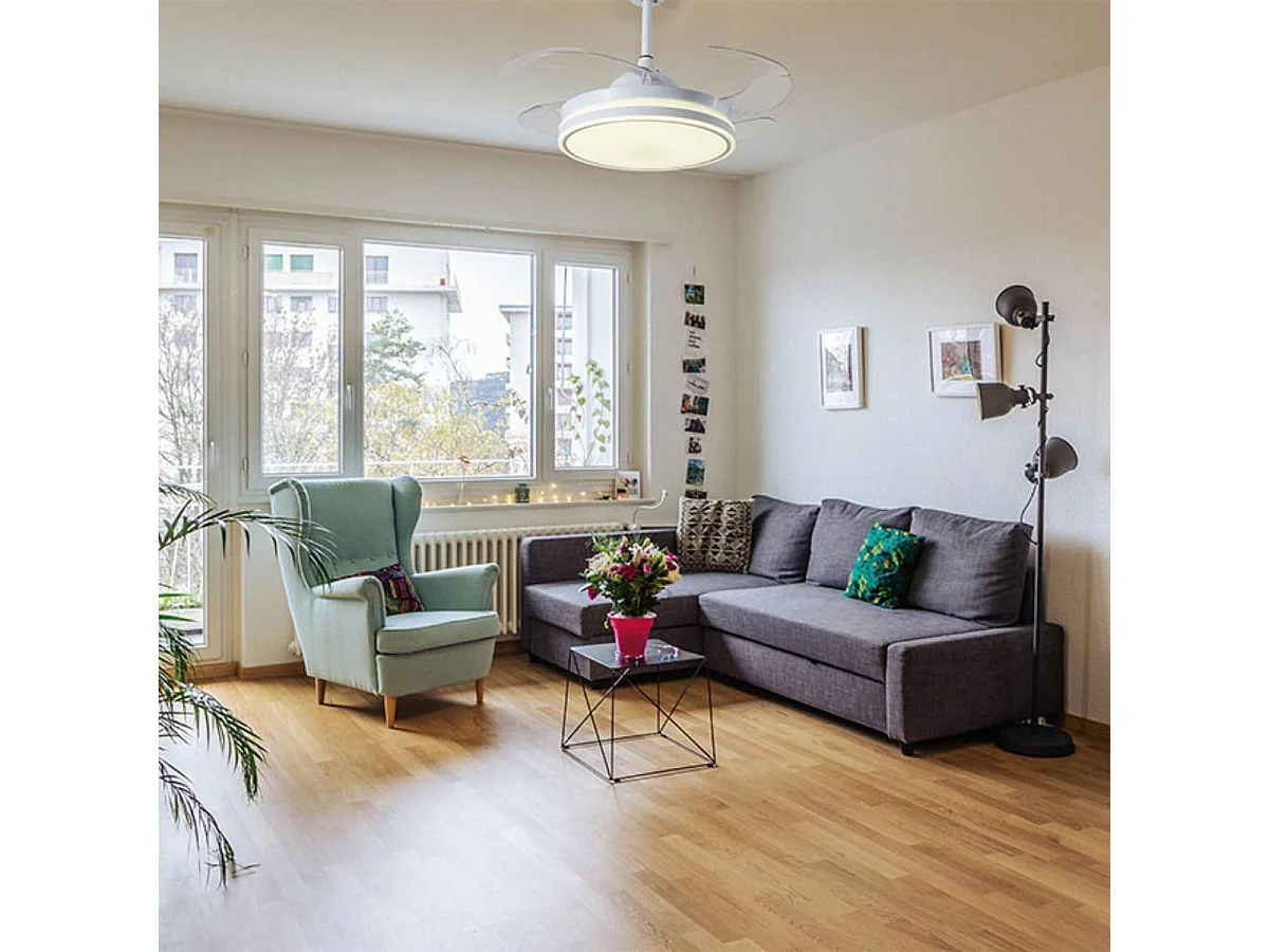 Ventilador de techo New Asgard Maxi Bel Air 72W 4 aspas retráctiles blanco Ø120 cm