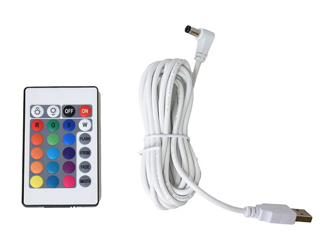 Lámpara de pie Biana Lumit portátil LED RGB con USB + mando blanco Ø34x150 cm