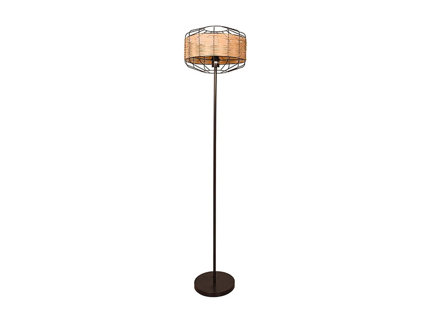 Lámpara de pie Solange Lumit  60W mimbre natural/marrón Ø35x156 cm