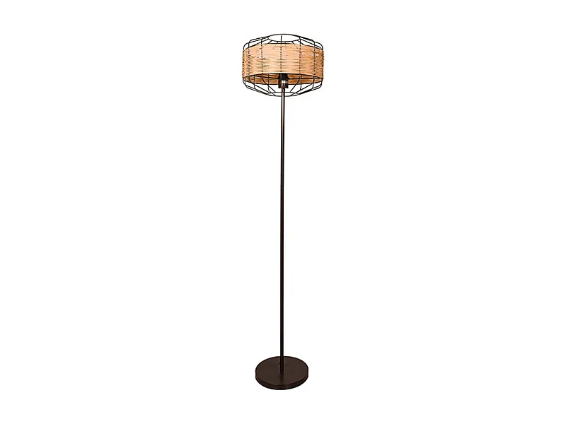 Lámpara de pie Solange Lumit  60W mimbre natural/marrón Ø35x156 cm