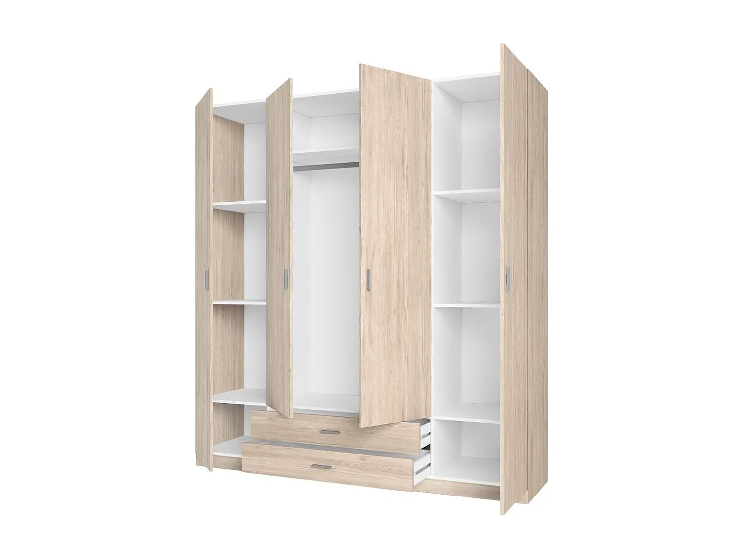 Armario Roma 4 puertas + 2 cajones sahara 215,5x198x52,6 cm