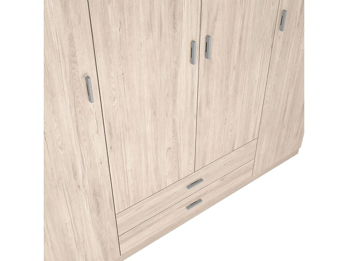Armario Roma 4 puertas + 2 cajones sahara 215,5x198x52,6 cm