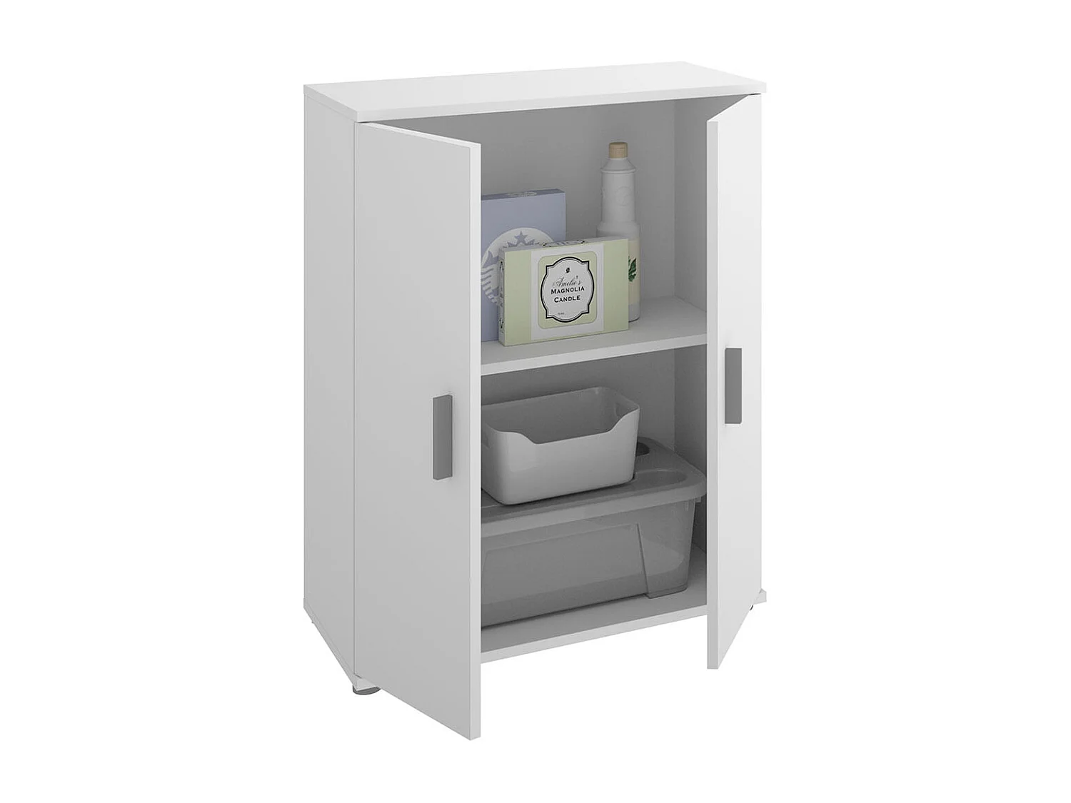 Armario bajo Fit 2 puertas 2 estantes blanco 83,8x60,9x35 cm
