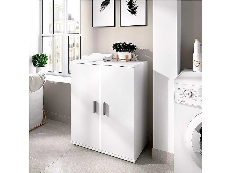 Armario bajo Fit 2 puertas 2 estantes blanco 83,8x60,9x35 cm