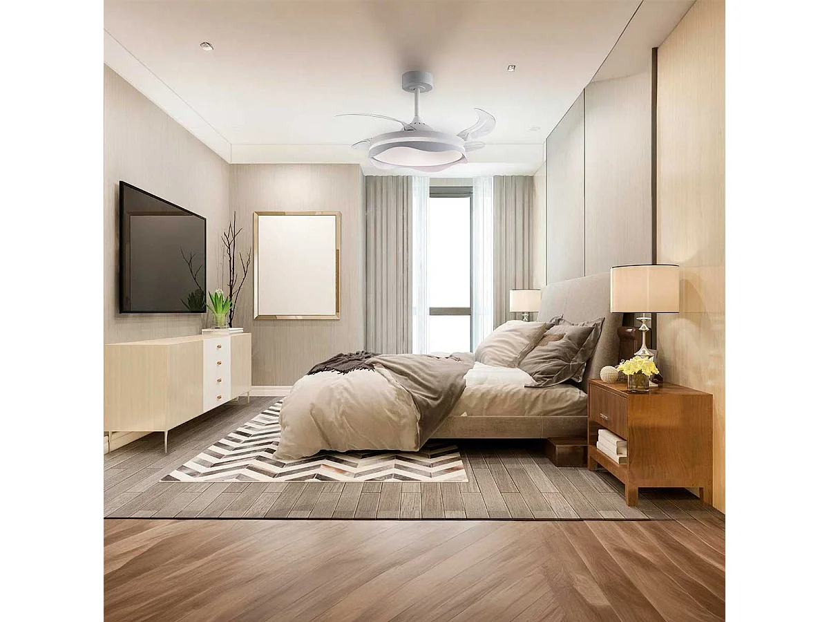 Ventilador de techo Olas Bel Air 72W 4 aspas retráctiles con luz LED blanco Ø108 cm