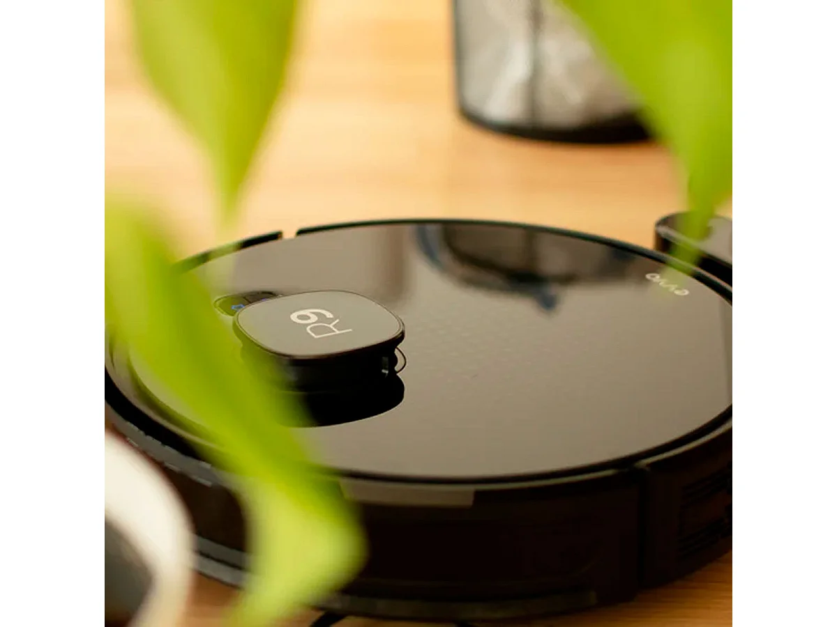 Robot aspirador Evvo R9 Láser 3000Pa 4 en 1 con base de autovaciado WiFi negro