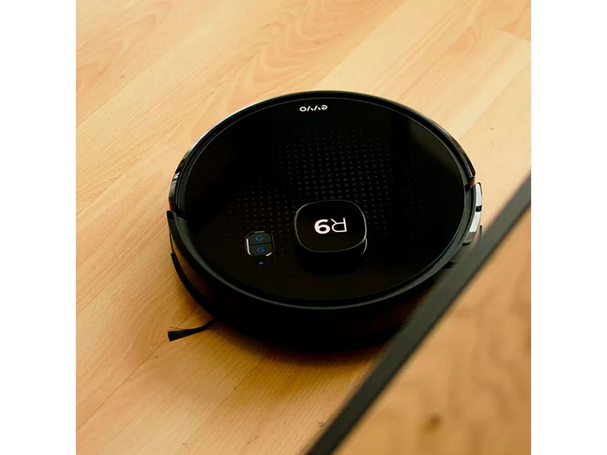 Robot aspirador Evvo R9 Láser 3000Pa 4 en 1 con base de autovaciado WiFi negro