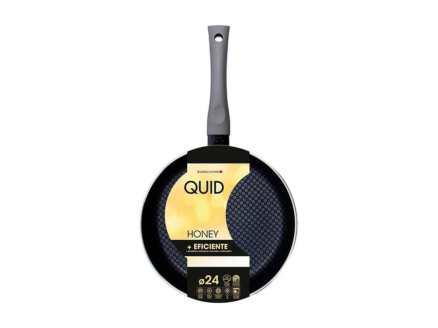 Sartén Honey Quid aluminio estampado antiadherente negro Ø24 cm