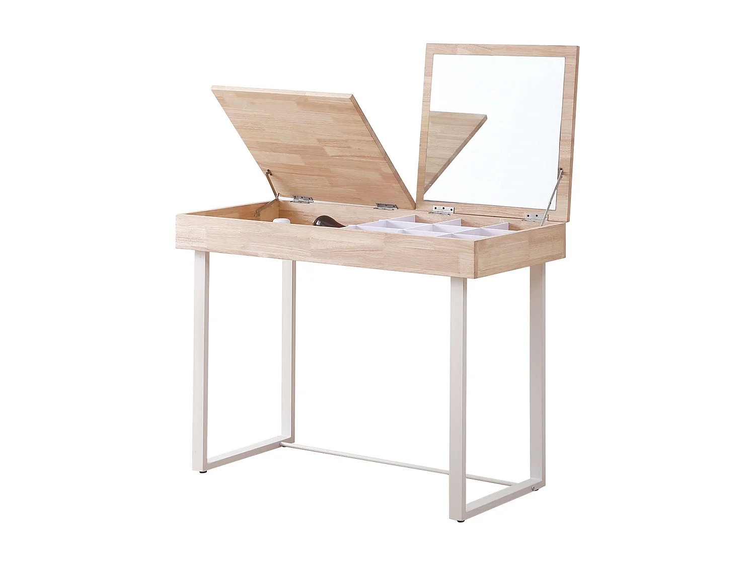 Mesa Estudio Tocador c/Espejo Merilyn Roble Nordish/Blanco 100x50x76cm