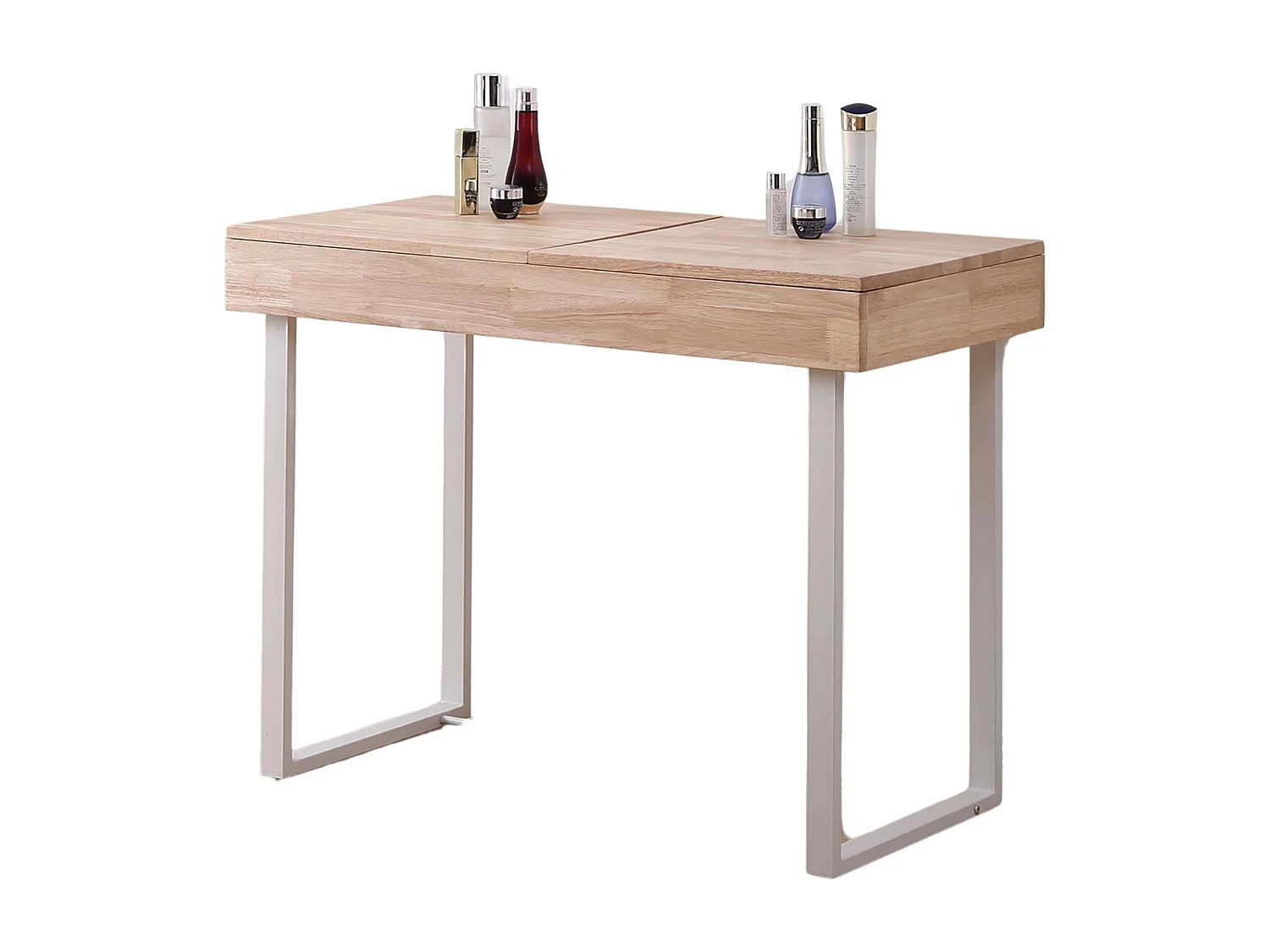 Mesa Estudio Tocador c/Espejo Merilyn Roble Nordish/Blanco 100x50x76cm