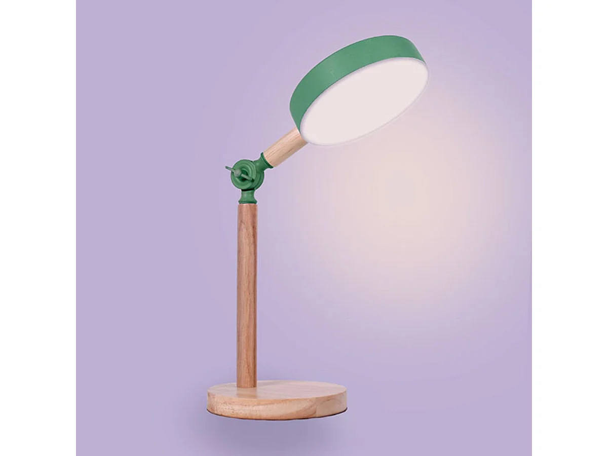 Flexo Luppa Bel Air inclinación regulable luz LED verde/natural Ø15x48,5 cm