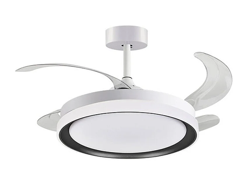 Ventilador de techo Kigali Mini Bel Air 48W 4 aspas retráctiles blanco/negro Ø91 cm