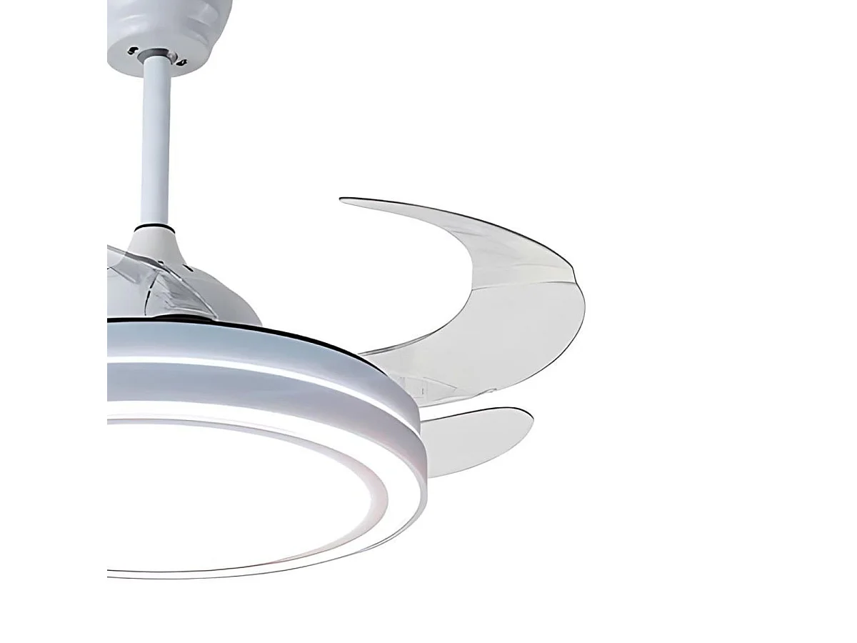 Ventilador de techo Quebec Bel Air 72W 4 aspas retráctiles mando a distancia blanco Ø108 cm