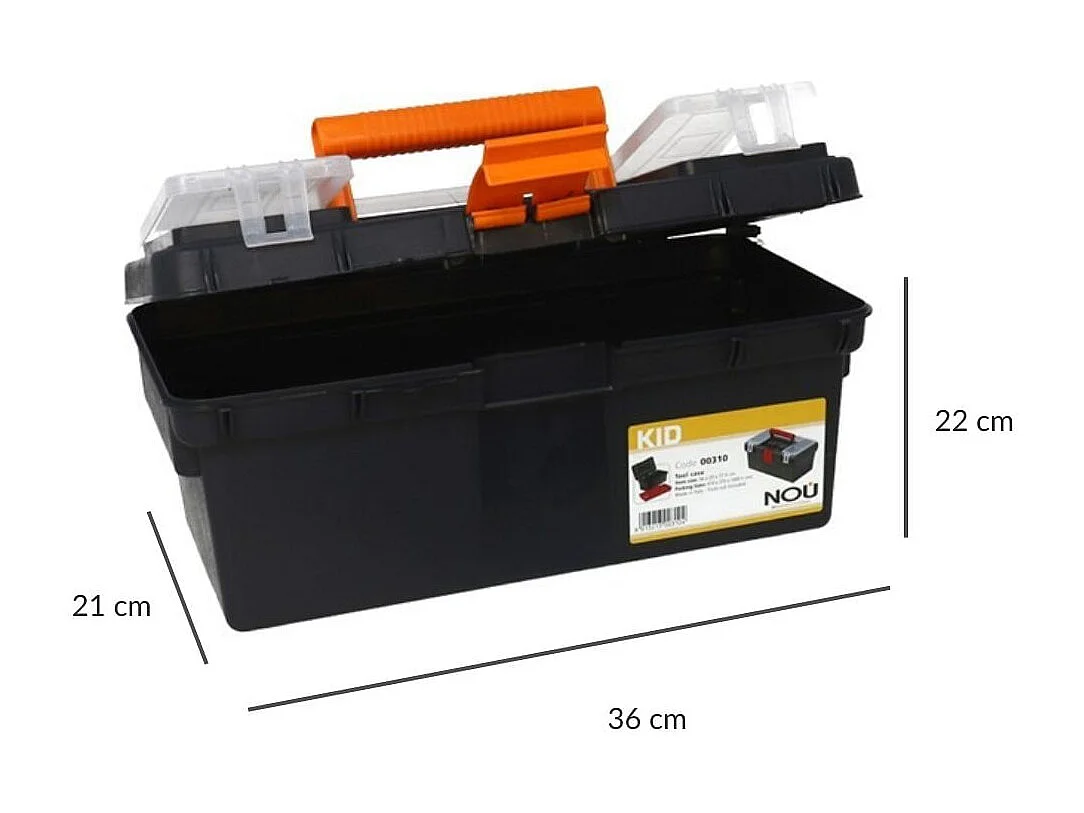 Caja de herramientas Kid negro 22x21x36 cm
