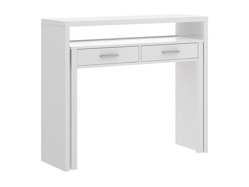 Consola Seven diseño extensible blanco brillo 99x88x36 cm