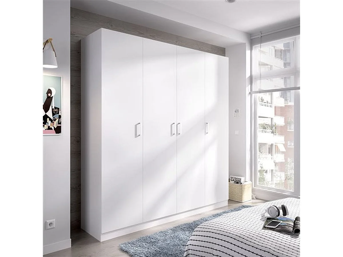 Armario Maxi 4 puertas abatibles blanco 215x200,8x52 cm