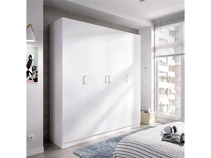 Armario Maxi 4 puertas abatibles blanco 215x200,8x52 cm