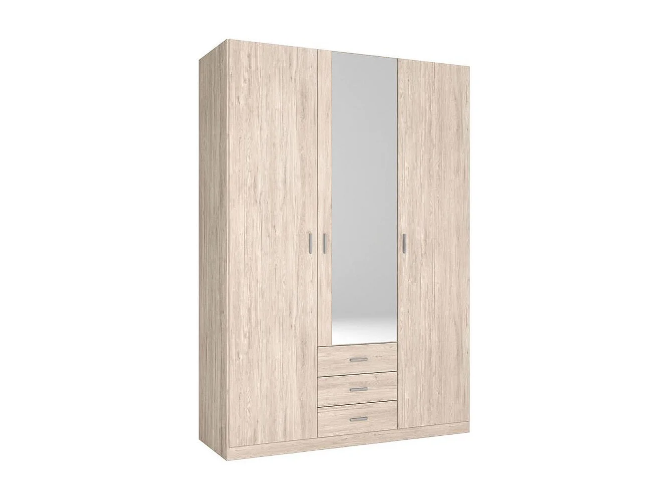 Armario Roma 3 puertas + 3 cajones con espejo sahara 215,5x148,9x52,6 cm