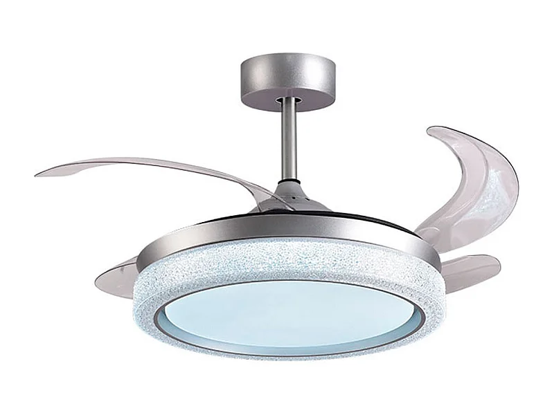 Ventilador de techo Acanto Bel Air 72W aspas retráctiles mando a distancia plata Ø108 cm