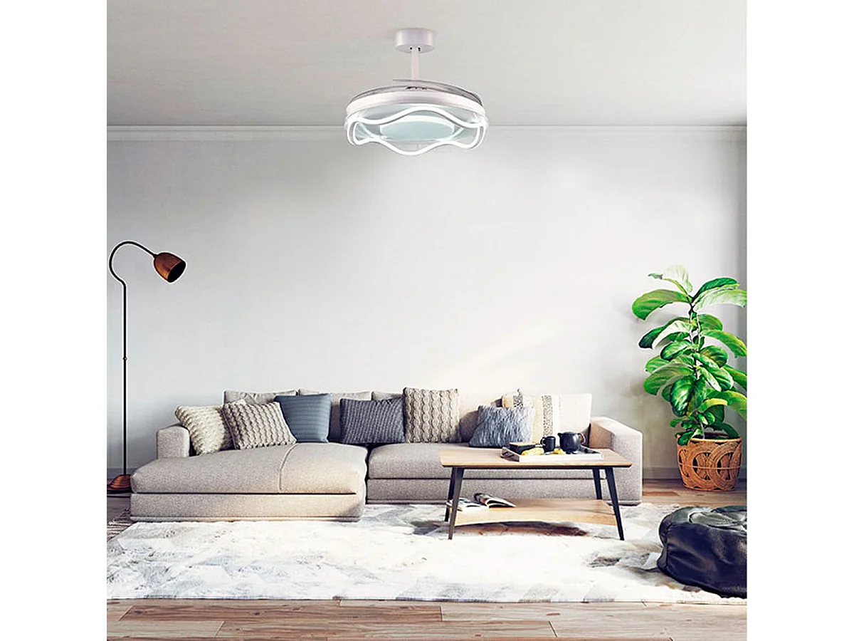 Ventilador de techo Antea Bel Air 80W 4 aspas retráctiles blanco Ø108 cm