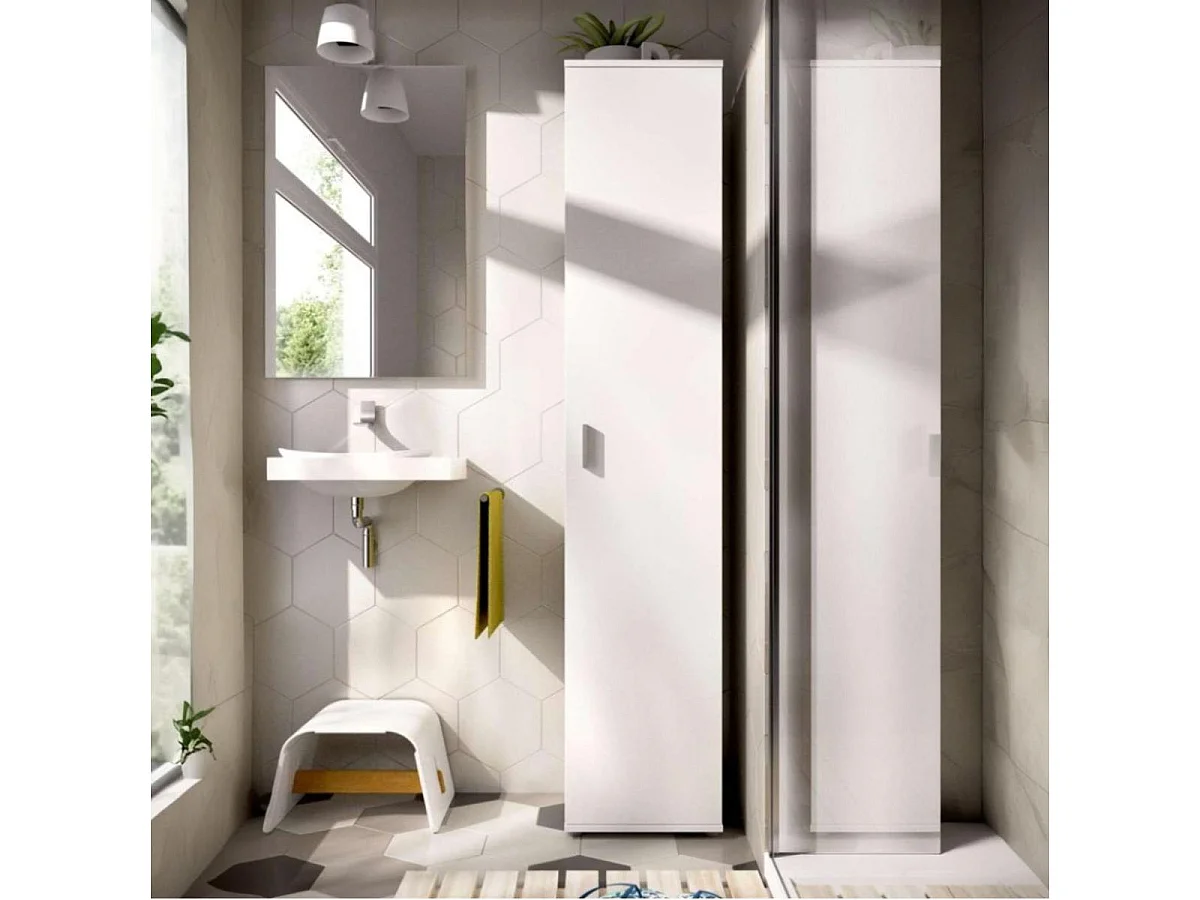 Armario auxiliar Fit 4 compartimentos blanco 190x39x35 cm