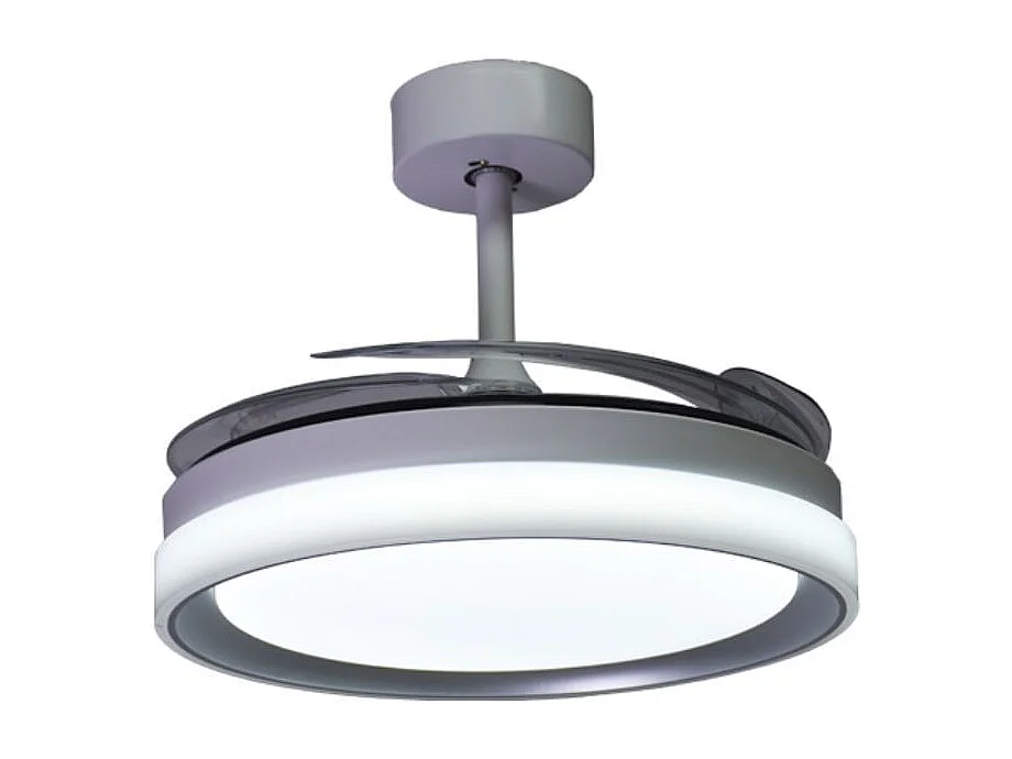 Ventilador de techo Kigali Mini Bel Air 48W 4 aspas retráctiles blanco/plata Ø91 cm