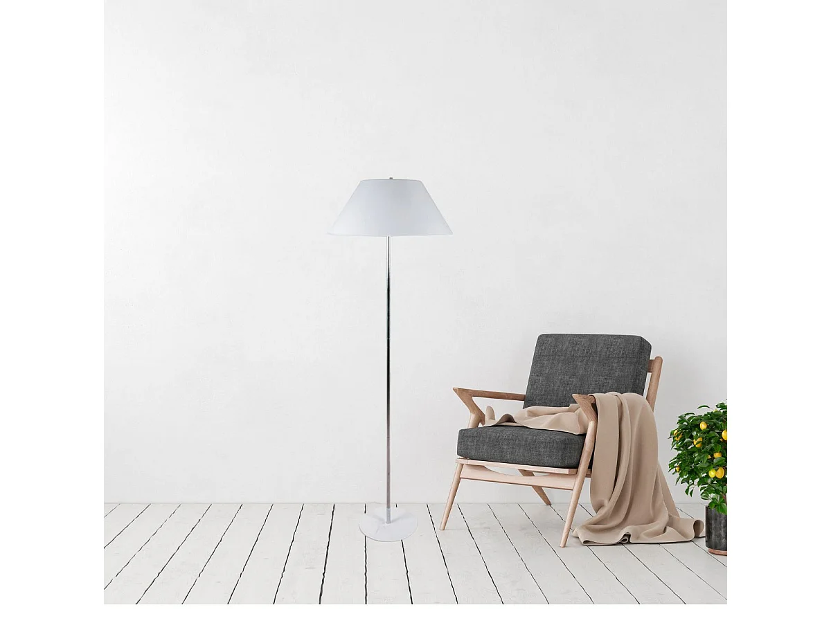 Lámpara de pie Natália Lumit 40W blanco/cromo Ø50x157 cm