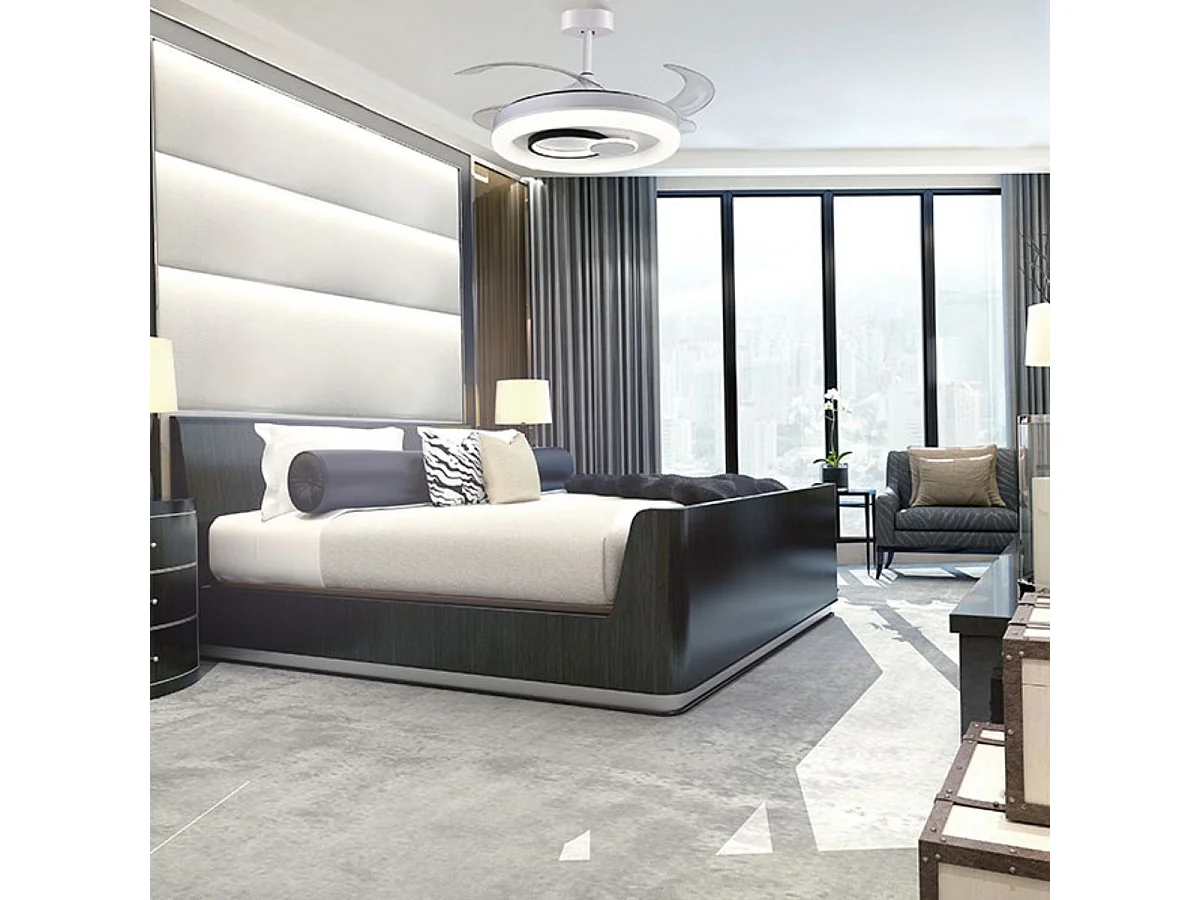 Ventilador de techo Hersa Bel Air 116W 4 aspas retráctiles mando a distancia blanco Ø108 cm