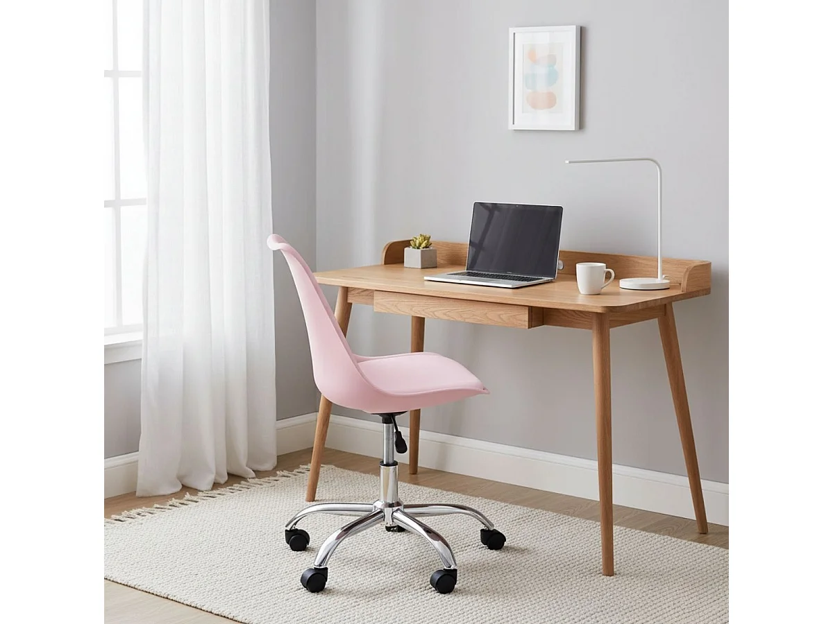 Silla de escritorio Enjoy 5 ruedas rosa 79-86,5x48x54 cm Adec