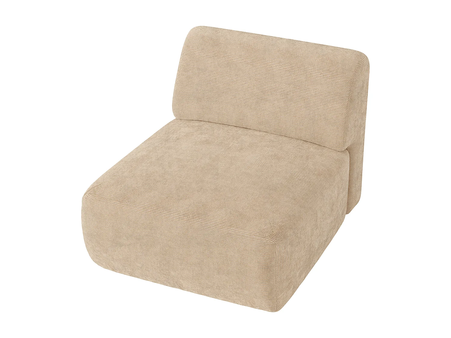 Module fauteuil en velours côtelé fines côtes beige POGNI de Maison Céphy