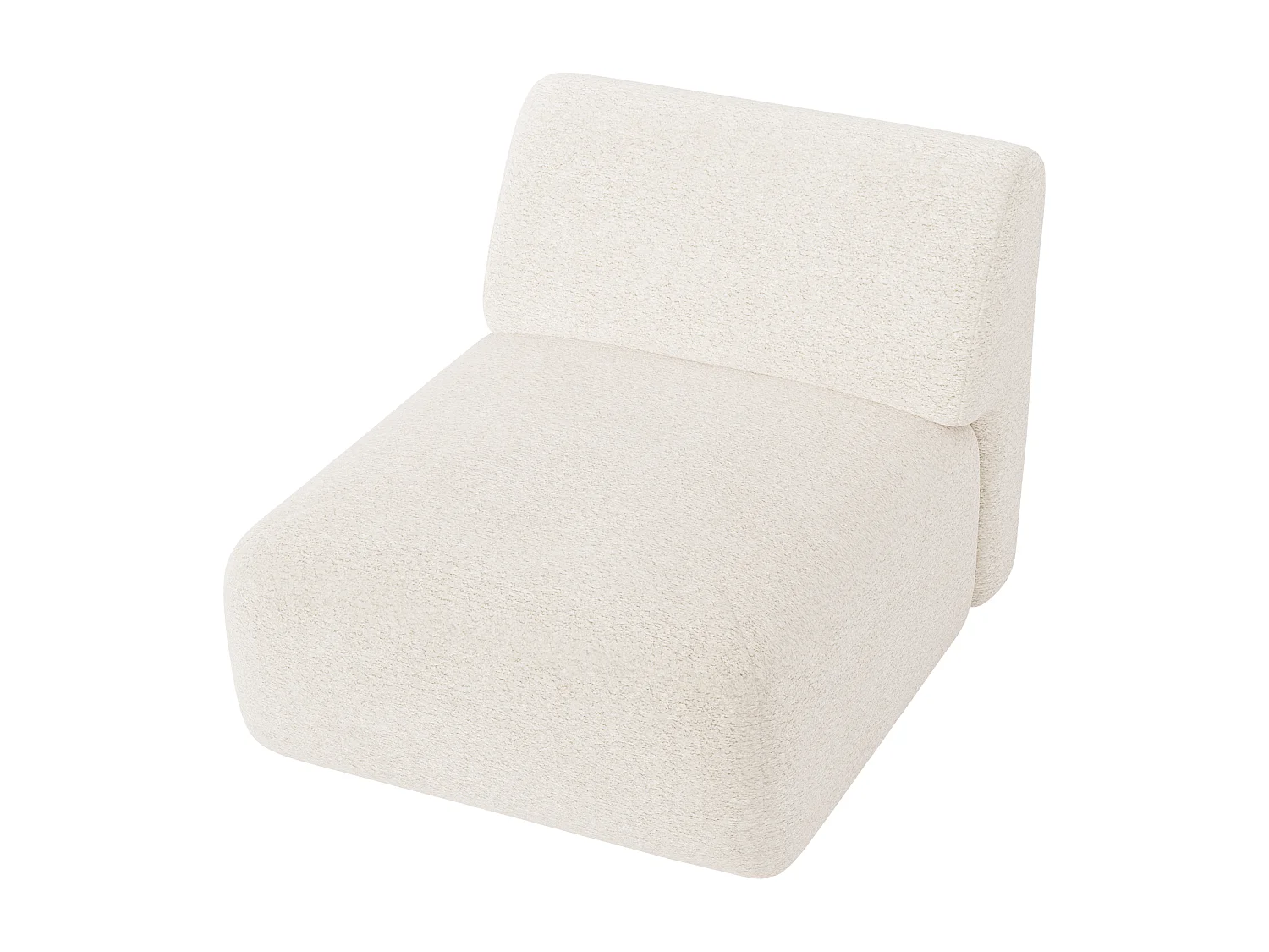 Module fauteuil en tissu bouclette blanc POGNI de Maison Céphy