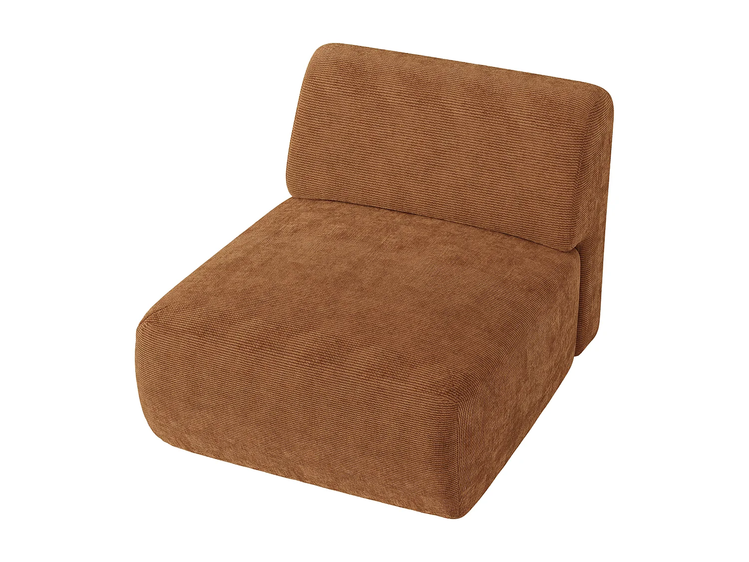 Module fauteuil en velours côtelé fines côtes terracotta POGNI de Maison Céphy