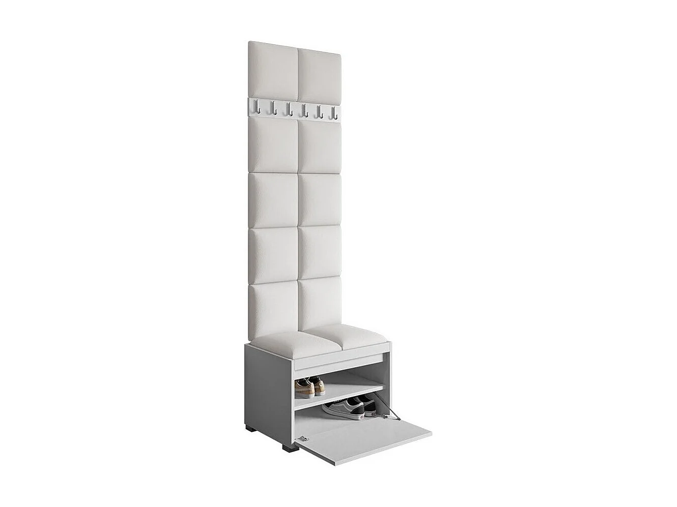 Meuble d'entrée Comfivo 395, 207x65x34cm, Faux cuir|Stratifié, Murale|À poser