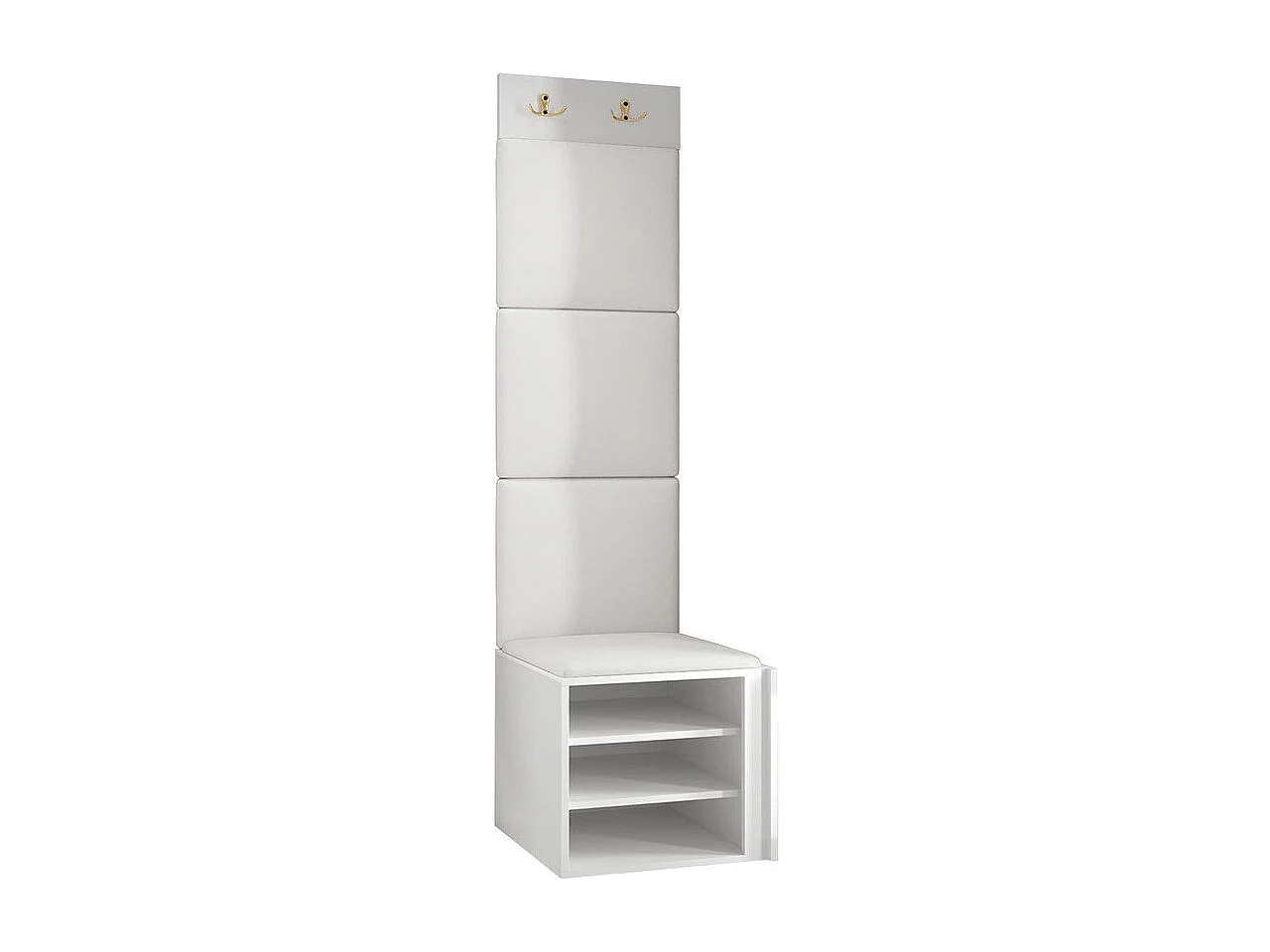 Meuble d'entrée Hartford 378, 186x42x46cm, Marron|Blanc, Stratifié|Tissu|MDF