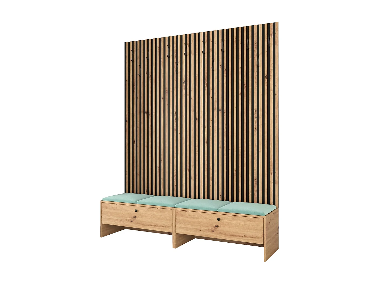 Meuble d'entrée Hartford 485, 206x170x44cm, Tissu|Stratifié, À poser