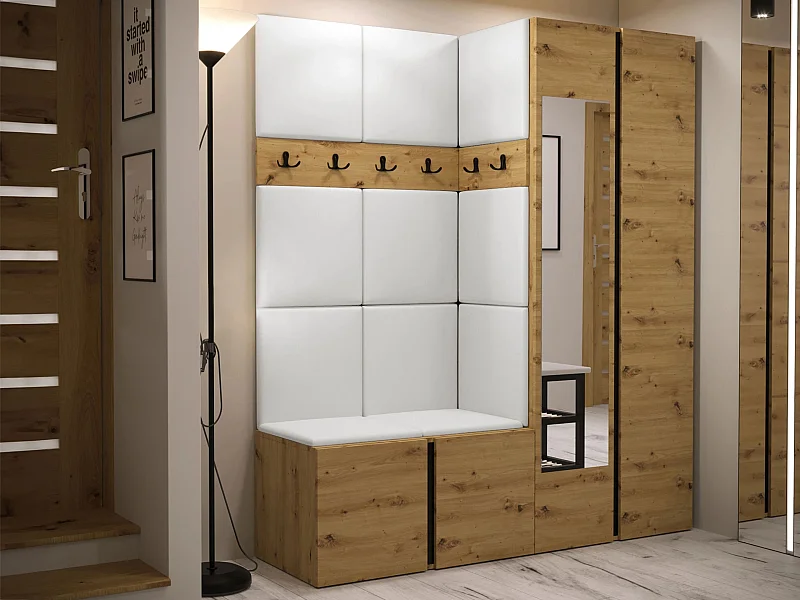 Meuble d'entrée Hartford 278, 186x158x46cm, Disponible, Chêne Artisan, Murale|À poser