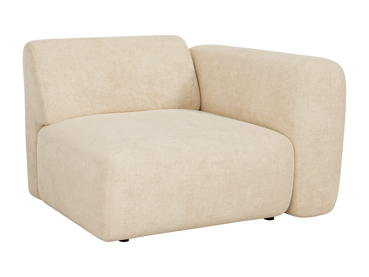 Module fauteuil d'angle droit en tissu beige POGNI de Maison Céphy